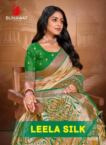 BUNAWAT LEELA SILK 1001 TO 1006 DESIGNER SILK SAREE WHOLESALER IN INDIA